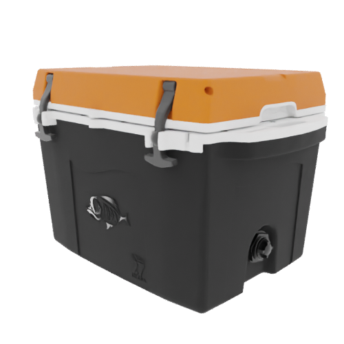 Taiga 27 Quart Black Cooler with Burnt Orange Lid – Rugged Outdoor Hard Sided Cooler Made in the USA