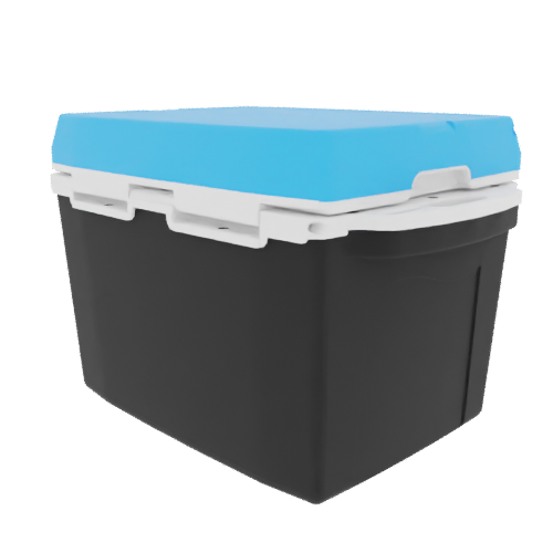Taiga 27 Quart Black Cooler with Light Blue Lid – Tailgating Ice Chest with Rugged Portability