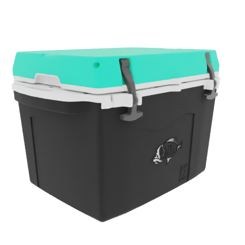 Taiga 27 Quart Black Cooler with Seafoam Lid – Stylish Patio Ice Chest Built for Outdoor Living