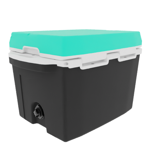 Taiga 27 Quart Black Cooler with Seafoam Lid – Stylish Patio Ice Chest Built for Outdoor Living