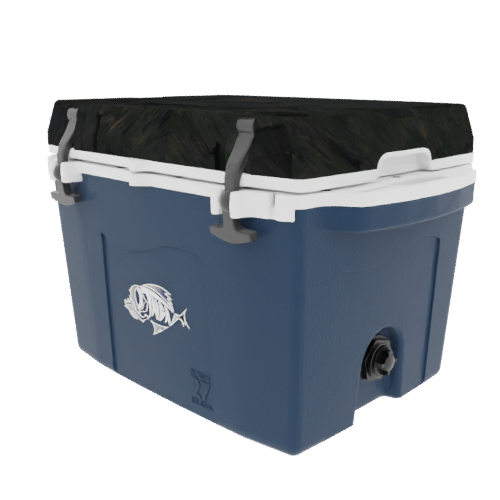Taiga 27 Quart Blue Cooler with Woodland Camo Lid – Rugged Outdoor Ice Chest Built for the Field