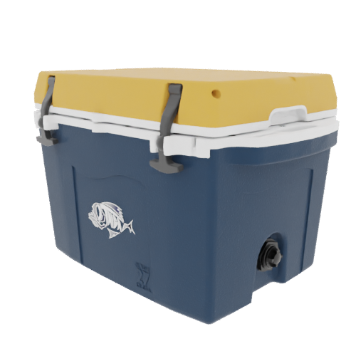 Taiga Coolers 27 Quart Blue Cooler with Yellow Lid – Reliable Boat Ice Cooler Built Tough