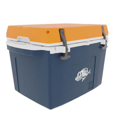 Taiga Coolers 27 Quart Blue Cooler with Orange Lid – Rugged Ice Chest for Work or Tailgate