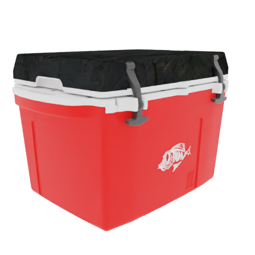 Taiga 27 Quart Red Cooler with Woodland Camo Lid – Rugged Camping & Fishing Ice Chest for the Outdoors