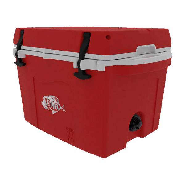 Taiga 27Qt hard-sided cooler in Red — compact, fits a truck bed