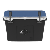 Taiga 27 Quart Black Cooler with Blue Lid – Camping & Hunting Ice Chest for Rugged Outdoor Use