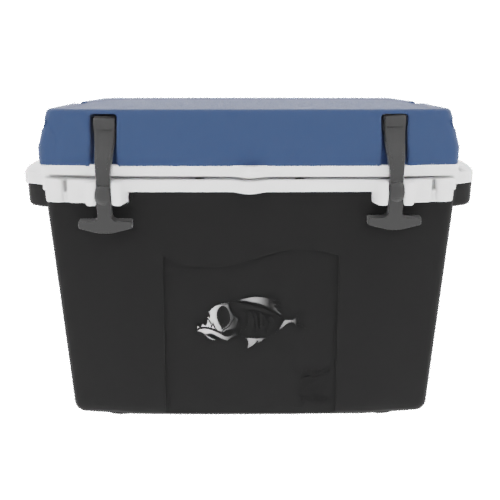 Taiga 27 Quart Black Cooler with Blue Lid – Camping & Hunting Ice Chest for Rugged Outdoor Use