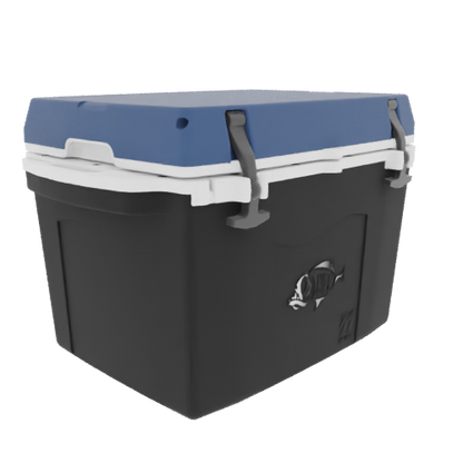 Taiga 27 Quart Black Cooler with Blue Lid – Camping & Hunting Ice Chest for Rugged Outdoor Use