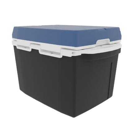 Taiga 27 Quart Black Cooler with Blue Lid – Camping & Hunting Ice Chest for Rugged Outdoor Use