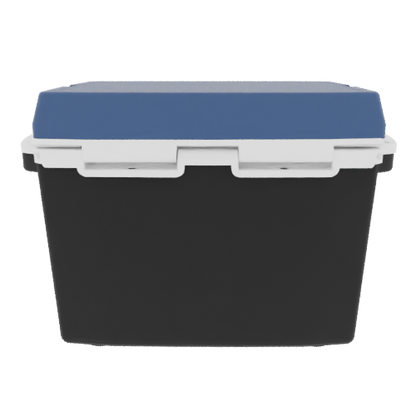 Taiga 27 Quart Black Cooler with Blue Lid – Camping & Hunting Ice Chest for Rugged Outdoor Use
