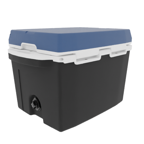 Taiga 27 Quart Black Cooler with Blue Lid – Camping & Hunting Ice Chest for Rugged Outdoor Use