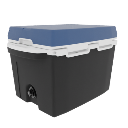 Taiga 27 Quart Black Cooler with Blue Lid – Camping & Hunting Ice Chest for Rugged Outdoor Use