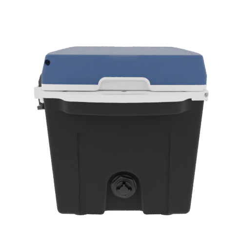 Taiga 27 Quart Black Cooler with Blue Lid – Camping & Hunting Ice Chest for Rugged Outdoor Use