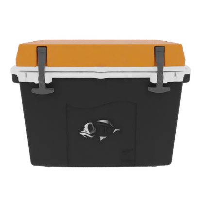 Taiga 27 Quart Black Cooler with Burnt Orange Lid – Rugged Outdoor Hard Sided Cooler Made in the USA