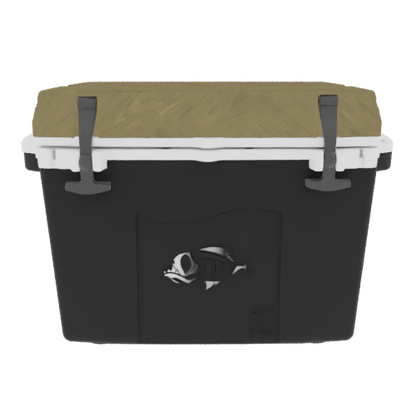 Taiga 27 Quart Black Cooler with Desert Camouflage Lid – Boating Ice Chest for Rugged Marine Use