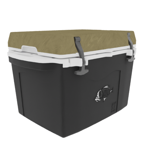 Taiga 27 Quart Black Cooler with Desert Camouflage Lid – Boating Ice Chest for Rugged Marine Use