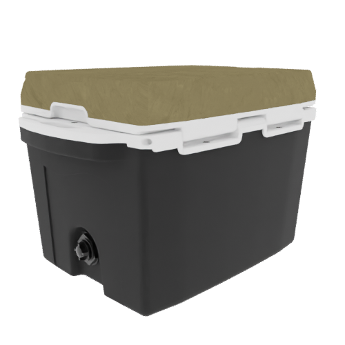 Taiga 27 Quart Black Cooler with Desert Camouflage Lid – Boating Ice Chest for Rugged Marine Use
