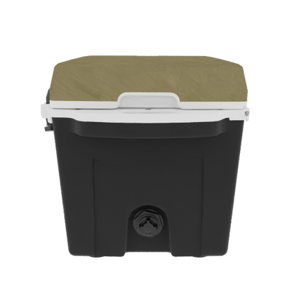 Taiga 27 Quart Black Cooler with Desert Camouflage Lid – Boating Ice Chest for Rugged Marine Use