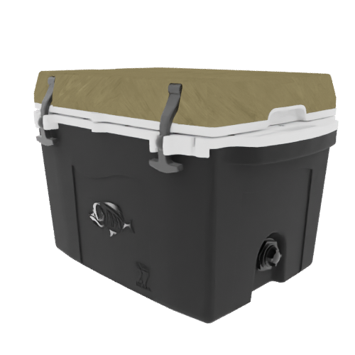 Taiga 27 Quart Black Cooler with Desert Camouflage Lid – Boating Ice Chest for Rugged Marine Use