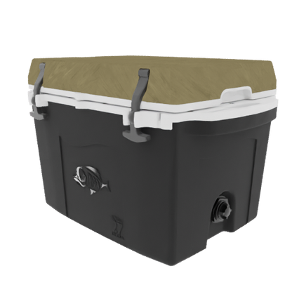 Taiga 27 Quart Black Cooler with Desert Camouflage Lid – Boating Ice Chest for Rugged Marine Use