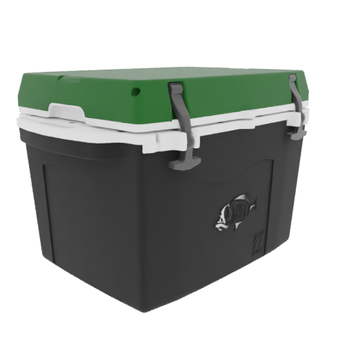 Taiga 27 Quart Black Cooler with Green Lid – Hunting & Fishing Ice Chest Built for the Field