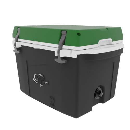 Taiga 27 Quart Black Cooler with Green Lid – Hunting & Fishing Ice Chest Built for the Field