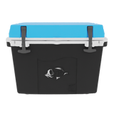 Taiga 27 Quart Black Cooler with Light Blue Lid – Tailgating Ice Chest with Rugged Portability