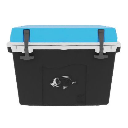 Taiga 27 Quart Black Cooler with Light Blue Lid – Tailgating Ice Chest with Rugged Portability