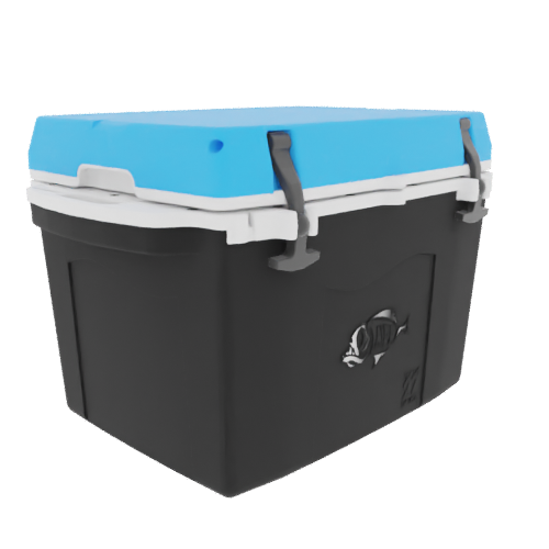 Taiga 27 Quart Black Cooler with Light Blue Lid – Tailgating Ice Chest with Rugged Portability