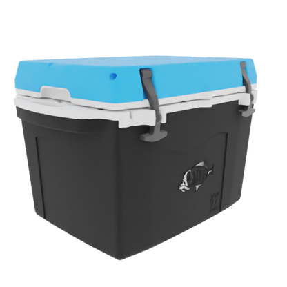 Taiga 27 Quart Black Cooler with Light Blue Lid – Tailgating Ice Chest with Rugged Portability