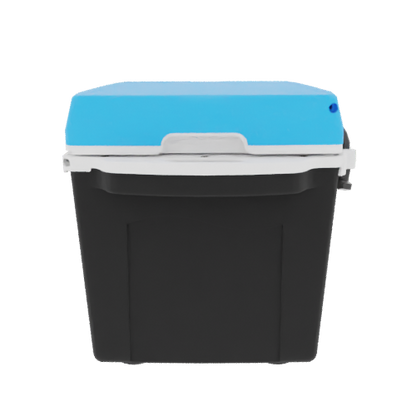 Taiga 27 Quart Black Cooler with Light Blue Lid – Tailgating Ice Chest with Rugged Portability
