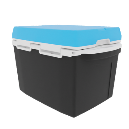 Taiga 27 Quart Black Cooler with Light Blue Lid – Tailgating Ice Chest with Rugged Portability
