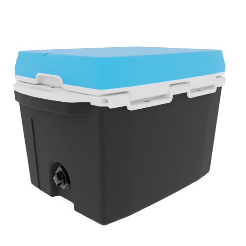 Taiga 27 Quart Black Cooler with Light Blue Lid – Tailgating Ice Chest with Rugged Portability