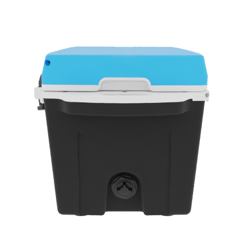 Taiga 27 Quart Black Cooler with Light Blue Lid – Tailgating Ice Chest with Rugged Portability