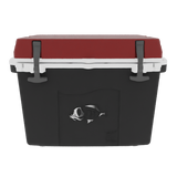 Taiga 27 Quart Black Cooler with Maroon Lid – Camping Ice Chest for Rugged Outdoor Use