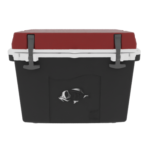 Taiga 27 Quart Black Cooler with Maroon Lid – Camping Ice Chest for Rugged Outdoor Use