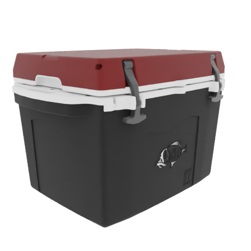 Taiga 27 Quart Black Cooler with Maroon Lid – Camping Ice Chest for Rugged Outdoor Use