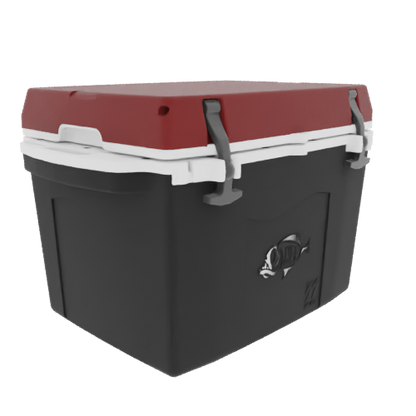 Taiga 27 Quart Black Cooler with Maroon Lid – Camping Ice Chest for Rugged Outdoor Use