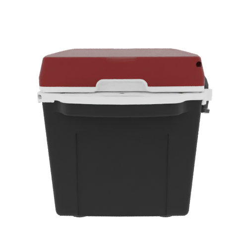 Taiga 27 Quart Black Cooler with Maroon Lid – Camping Ice Chest for Rugged Outdoor Use