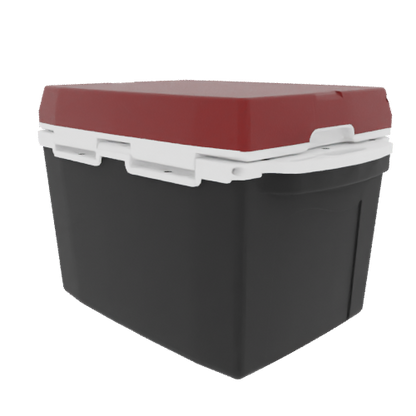 Taiga 27 Quart Black Cooler with Maroon Lid – Camping Ice Chest for Rugged Outdoor Use