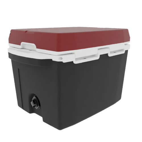 Taiga 27 Quart Black Cooler with Maroon Lid – Camping Ice Chest for Rugged Outdoor Use