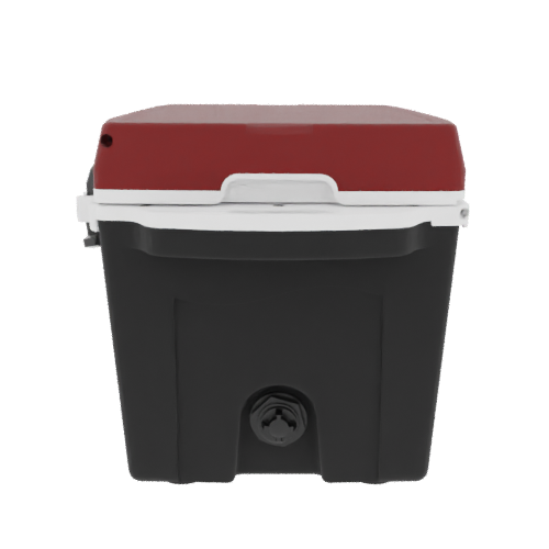 Taiga 27 Quart Black Cooler with Maroon Lid – Camping Ice Chest for Rugged Outdoor Use