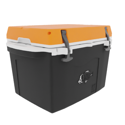 Taiga 27 Quart Black Cooler with Orange Lid – Hard Sided Hunting & Fishing Ice Chest