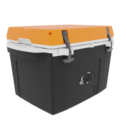 Taiga 27 Quart Black Cooler with Orange Lid – Hard Sided Hunting & Fishing Ice Chest