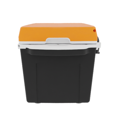 Taiga 27 Quart Black Cooler with Orange Lid – Hard Sided Hunting & Fishing Ice Chest