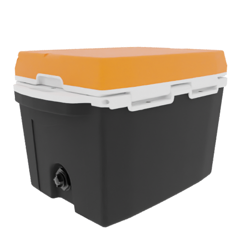 Taiga 27 Quart Black Cooler with Orange Lid – Hard Sided Hunting & Fishing Ice Chest