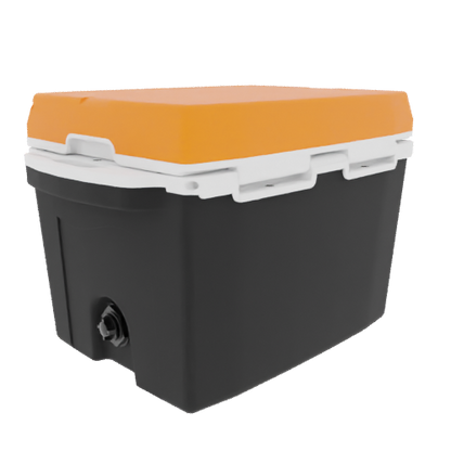 Taiga 27 Quart Black Cooler with Orange Lid – Hard Sided Hunting & Fishing Ice Chest