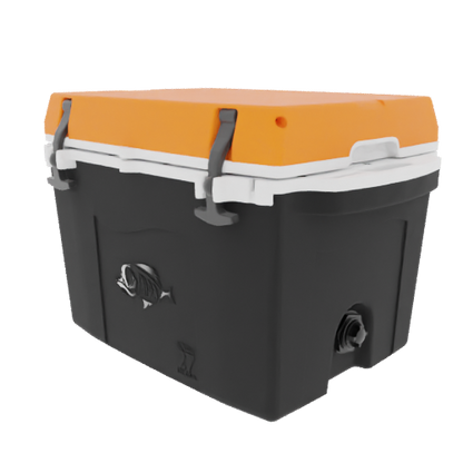 Taiga 27 Quart Black Cooler with Orange Lid – Hard Sided Hunting & Fishing Ice Chest