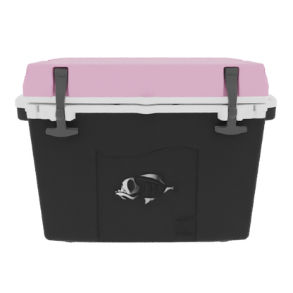Taiga 27 Quart Black Cooler with Pink Lid – Hard Sided Camping Ice Chest Made in the USA
