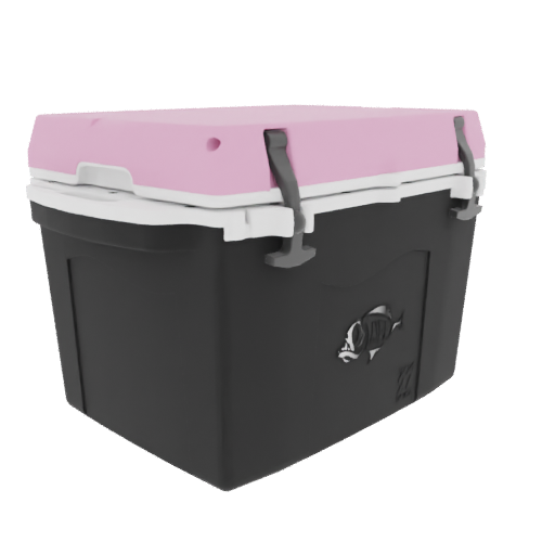 Taiga 27 Quart Black Cooler with Pink Lid – Hard Sided Camping Ice Chest Made in the USA